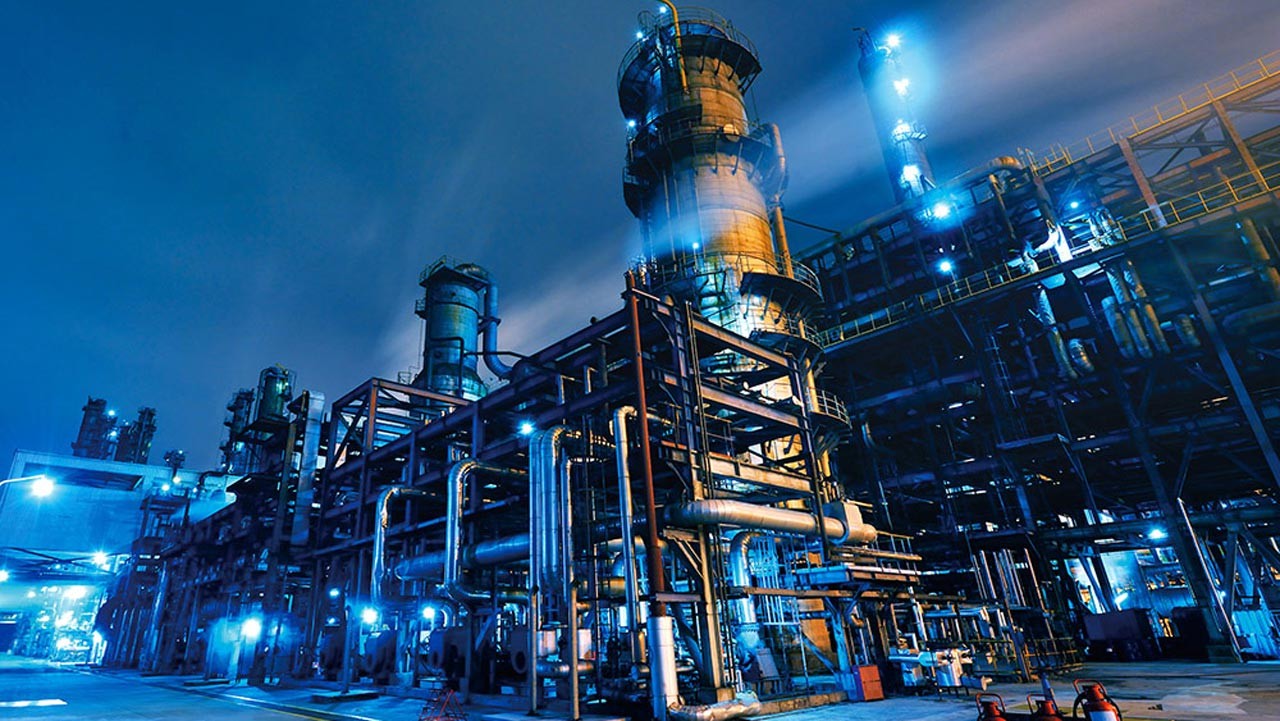 machinery at night