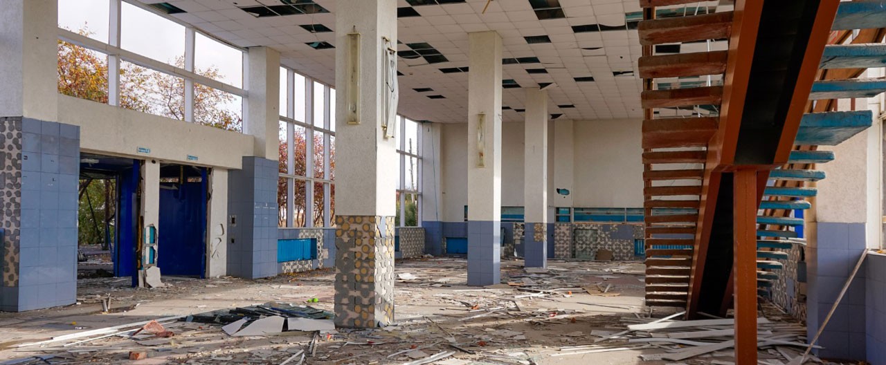 damaged building